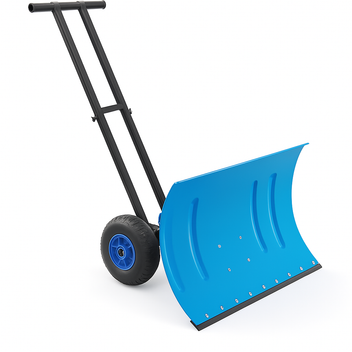 Garvee 29"W X 19.68"H Snow Pusher Shovel with Wheels,Heavy Duty Steel Snow Shovel with Wheels,Angled Blade Efficient Snow Removal With5-Position Angled Blade & Adjustable Handle for Doorway, Sidewalk