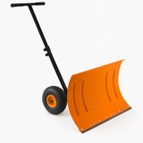 Garvee 29"W X 20"H Snow Shovel with Wheels for Driveway, 20" Wide Adjustable Snow Pusher with 5-Position Angle & Height Handle, Ergonomic Back-Saving Snow Removal Tool for Sidewalks, Yards & Patios - Orange - Orange