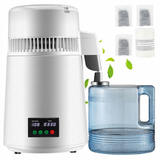 Garvee Gallon Water Distiller 4L Stainless Steel Countertop Distiller with Dual Temperature Display for Home and Office, Food-Grade Safety, Fast High-Capacity - White